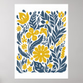 Markt für Bohemische Blume | Moderne Abstrakte Blä Poster (Vorne)