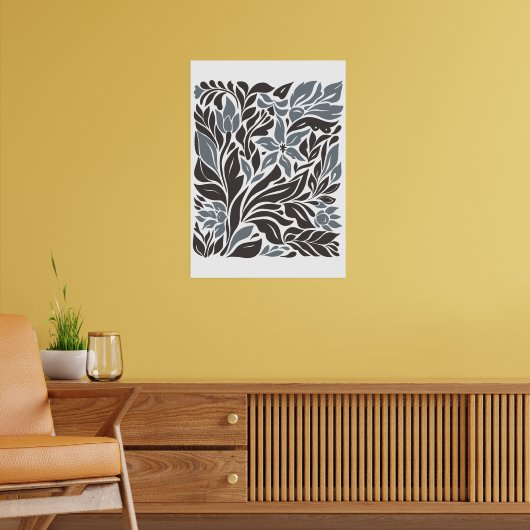 Markt für Bohemische Blume | Moderne Abstrakte Blä Poster (Wohnzimmer 2)