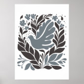 Markt für Bohemische Blume | Moderne Abstrakte Blä Poster (Vorne)