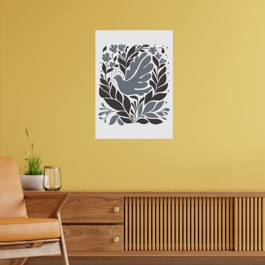 Markt für Bohemische Blume | Moderne Abstrakte Blä Poster (Wohnzimmer 2)