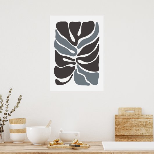 Markt für Bohemische Blume | Moderne Abstrakte Blä Poster (Küche)