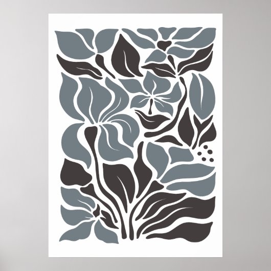 Markt für Bohemische Blume | Moderne Abstrakte Blä Poster (Vorne)