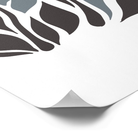 Markt für Bohemische Blume | Moderne Abstrakte Blä Poster (Ecke)