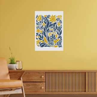 Markt für Bohemische Blume | Moderne Abstrakte Blä Poster