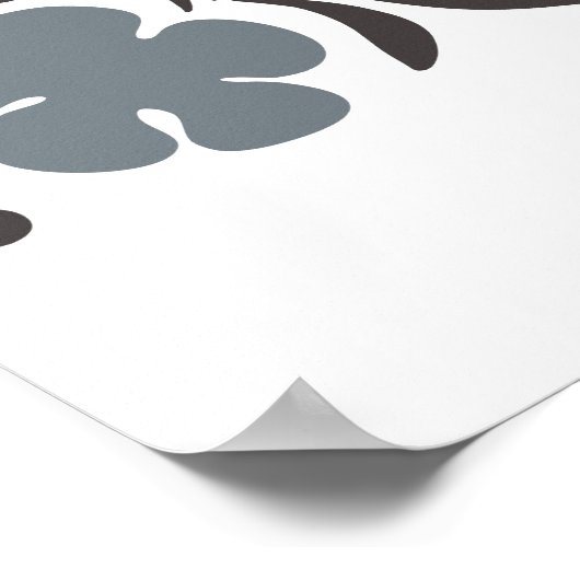 Markt für Bohemische Blume | Moderne Abstrakte Blä Poster (Ecke)