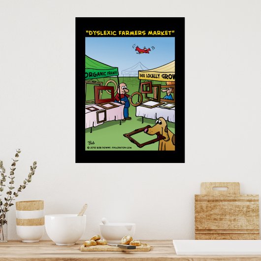 "Markt für Dyslexie-Bauern" Poster (Küche)