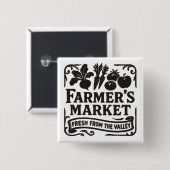 Markt für klassische Bauer - Frisch aus dem Tal Button (Vorne & Hinten)