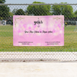 Markt für Logos von Rosa und Goldfirmen Banner