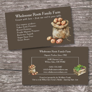 Markt für rustikale Bauern, lokale Produkte Visitenkarte