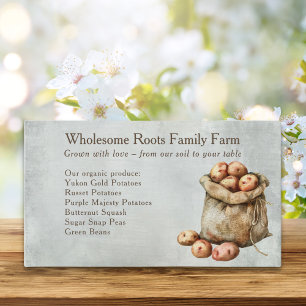 Markt für rustikale Bauern, lokale Produkte Visitenkarte