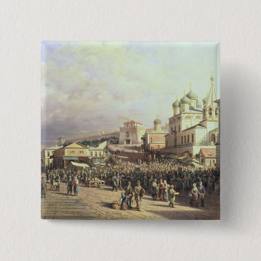 Markt in Nishny, Novgorod, 1872 Button (Vorderseite)