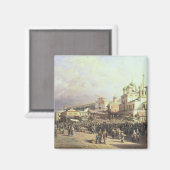 Markt in Nishny, Novgorod, 1872 Magnet (Vorderseite/Rückseite)