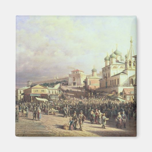 Markt in Nishny, Novgorod, 1872 Magnet (Vorne)