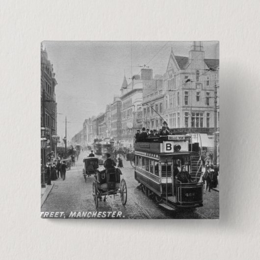 Markt-Straße, Manchester, c.1910 Button (Vorderseite)