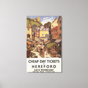 Markt-Szenen-Eisenbahn-Plakat Leinwanddruck