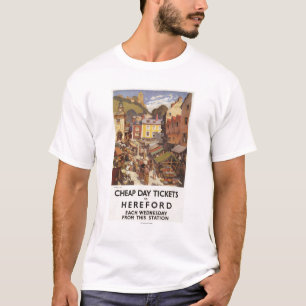 Markt-Szenen-Eisenbahn-Plakat T-Shirt