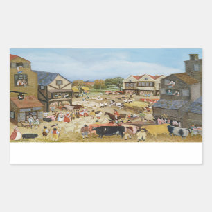 Markt-Tag Rechteckiger Aufkleber