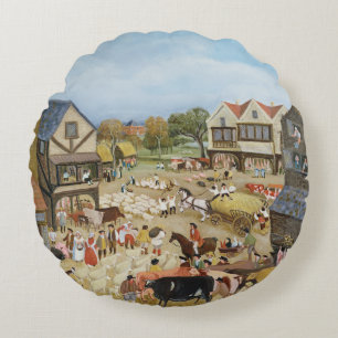 Markt-Tag Rundes Kissen