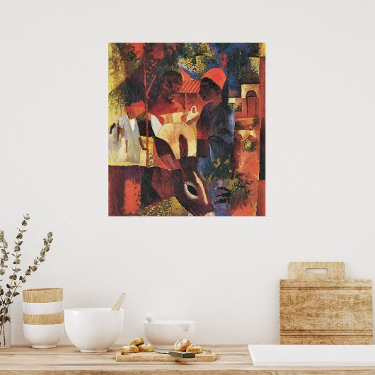 Markt Tunesiens durch August Macke Poster (Küche)