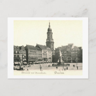 Markt und Kirche, Dresden Deutschland 1908 Vintag Postkarte