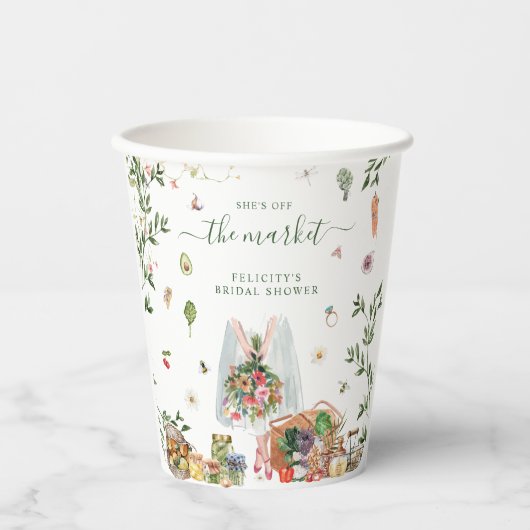 Marktabschottung | Brautparty für den Bauernmarkt Pappbecher (Vorderseite)