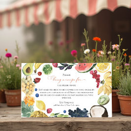 Marktabschottung | Brautparty-Rezept-Karte Begleitkarte