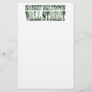 Marktabschüttung an der Wall Street Briefpapier