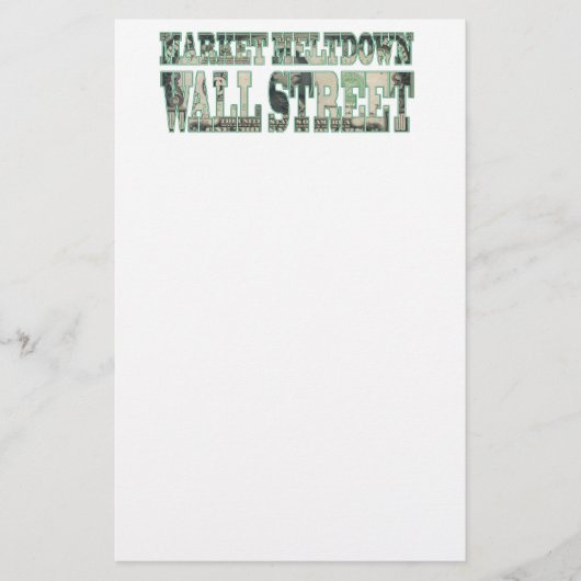 Marktabschüttung an der Wall Street Briefpapier (Vorderseite)
