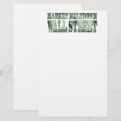 Marktabschüttung an der Wall Street Briefpapier (Vorne/Hinten)