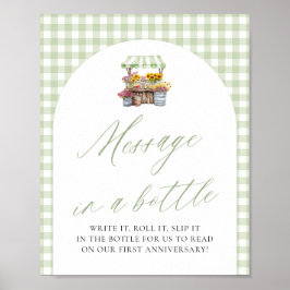 Marktbotschaft für grüne Bauern in Flaschen Poster