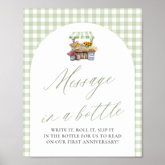 Marktbotschaft für grüne Bauern in Flaschen Poster (Vorne)