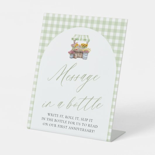 Marktbotschaft für grüne Bauern in Flaschen Sockelschild (Vorderseite)