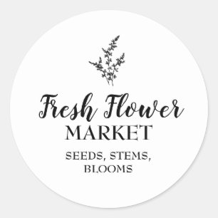 Märkte für frische Blume Florist Runder Aufkleber