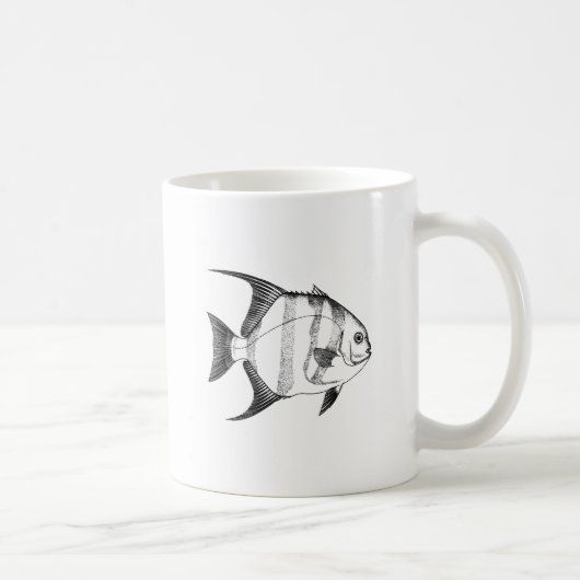 Marktfisch-Linie Kunst Kaffeetasse (Rechts)