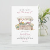 Marktfrische Bauern - Brautparty Einladung (Stehend Vorderseite)