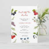 Marktfrische Bauern - Brautparty Einladung (Stehend Vorderseite)