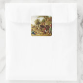 Marktkarton, 1864 (Öl auf Leinwand) Quadratischer Aufkleber (Tasche)