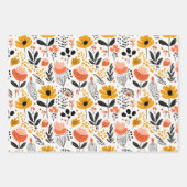 Marktmodell für Retro-Blume Geschenkpapier Set (Vorderseite 3)