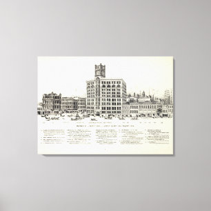 Marktnordseite Geary und Kearny Leinwanddruck