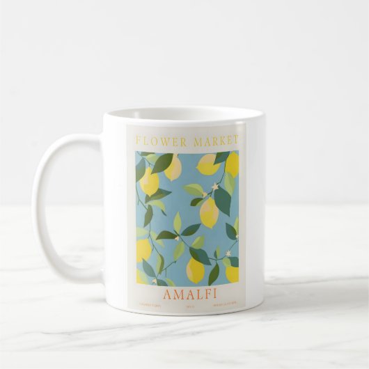 Marktplakat für Amalfi-Blume Kaffeetasse (Links)