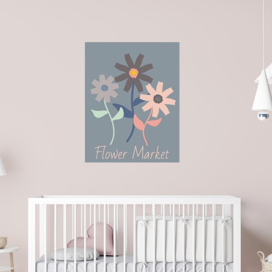 Marktplakat für graue Blume Poster (Kinderzimmer 2)