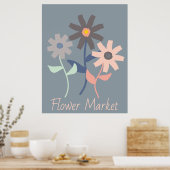 Marktplakat für graue Blume Poster (Küche)