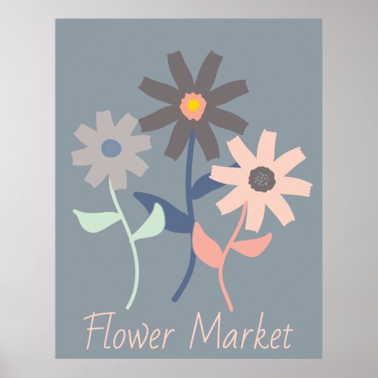 Marktplakat für graue Blume Poster (Vorne)