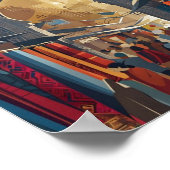 Marktplakat von Marrakesch - Minimalistisches maro Poster (Ecke)