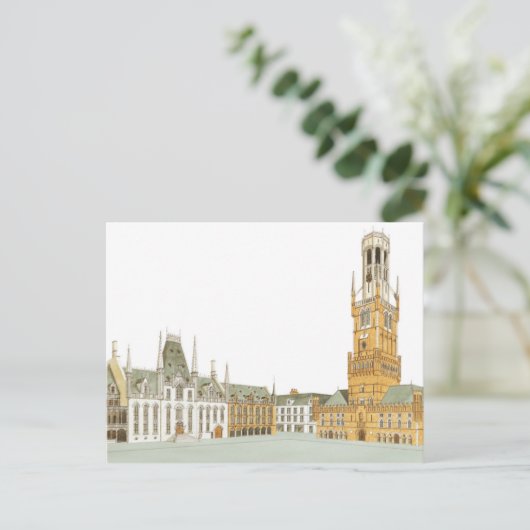 Marktplatz. Brügge Belgien Postkarte (Stehend Vorderseite)