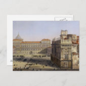 Marktplatz Castello, Turin, graviert von F. Postkarte (Vorne/Hinten)