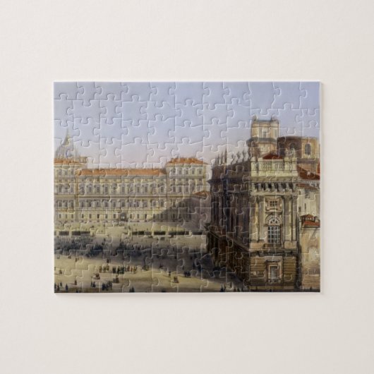 Marktplatz Castello, Turin, graviert von F. Puzzle (Horizontal)