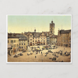 Marktplatz, Darmstadt, der Rhein, Deutschland verg Postkarte