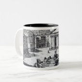 Marktplatz della Rotonda mit Blick auf Pantheon Zweifarbige Tasse (Vorderseite Links)