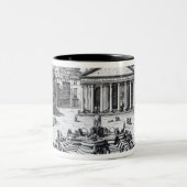 Marktplatz della Rotonda mit Blick auf Pantheon Zweifarbige Tasse (Mittel)